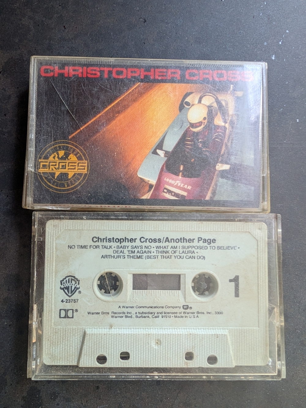 Warner Bros. Christopher Cross White and Black Cassette Tape Bundle Of 2